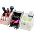 EDNA HOME Makeup Organizers, 3-Set, Cosmetics and Jewelry Holders with Triple Compartment, HQ Plastic, Suitable for Dresser, Bathroom, Nightstand, Vanity & Countertop, White/Gray/Rose, Made in Europe